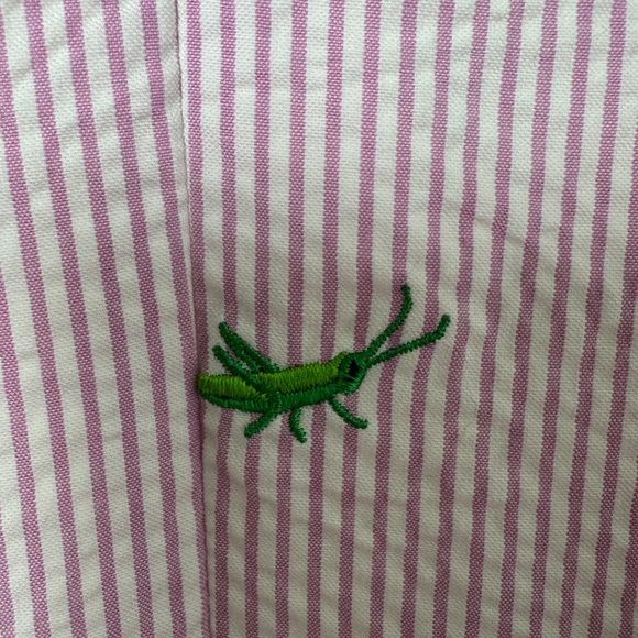 Lilly Pulitzer Seersucker Lottie Dress in Party Hopper Embroidery Twee Size 10 - Picture 9 of 14